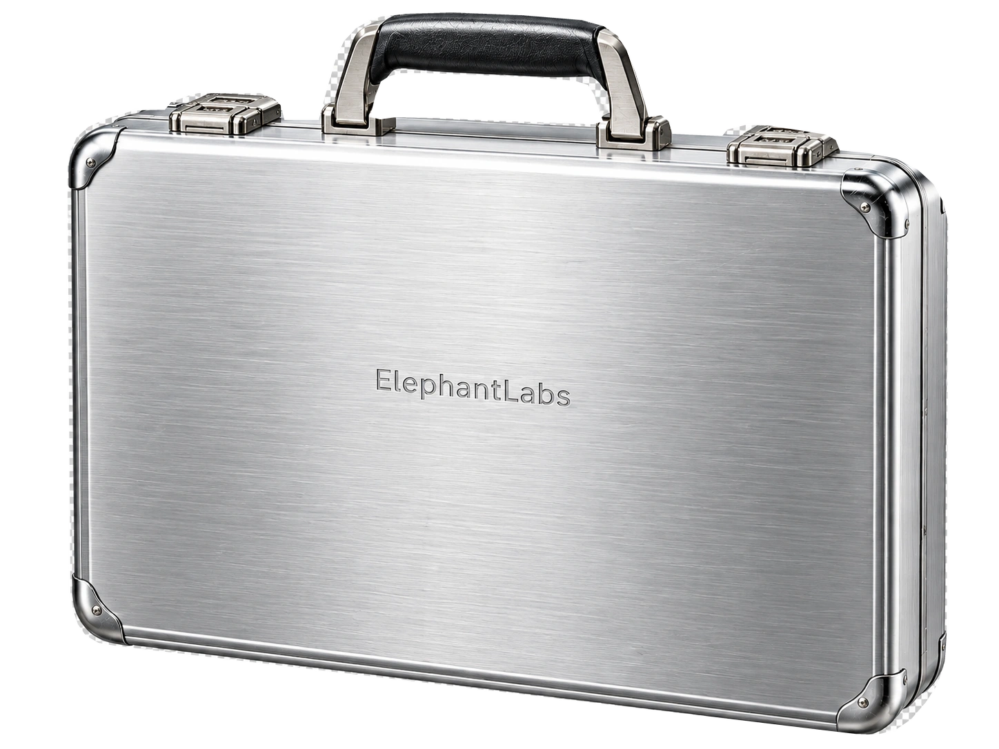 Maletín de aluminio y detalles plateados de ElephantLabs